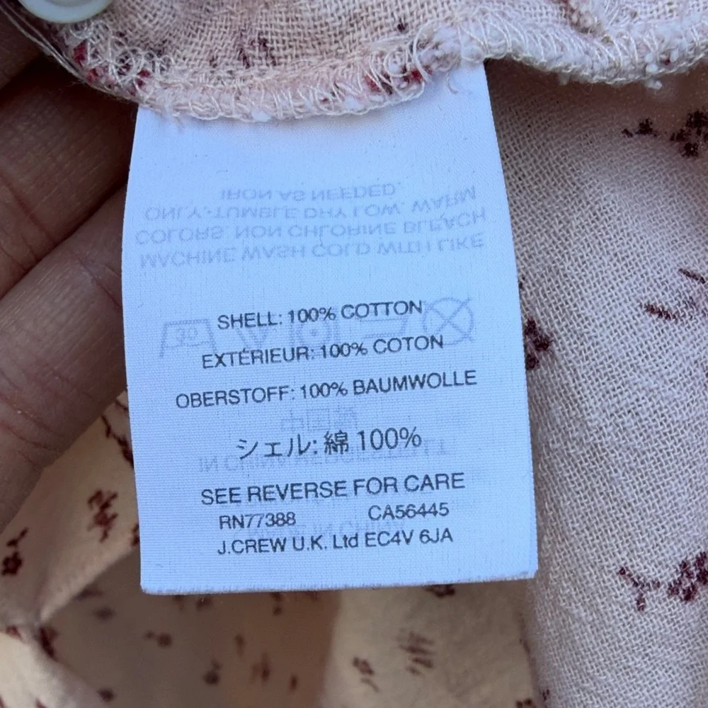Madewell Pink Puff Sleeves Peasant Floral Top Size: S